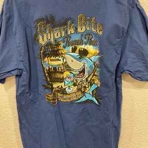 Shark Bite Beach Bar Graphic Tee - Blue